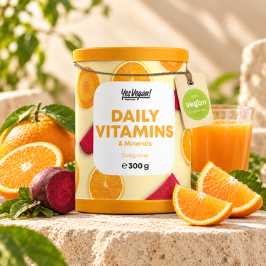 KI-generierte Abbildung (beispielhaft): Yes Vegan Daily Vitamins & Minerals – Trinkpulver, 300 g