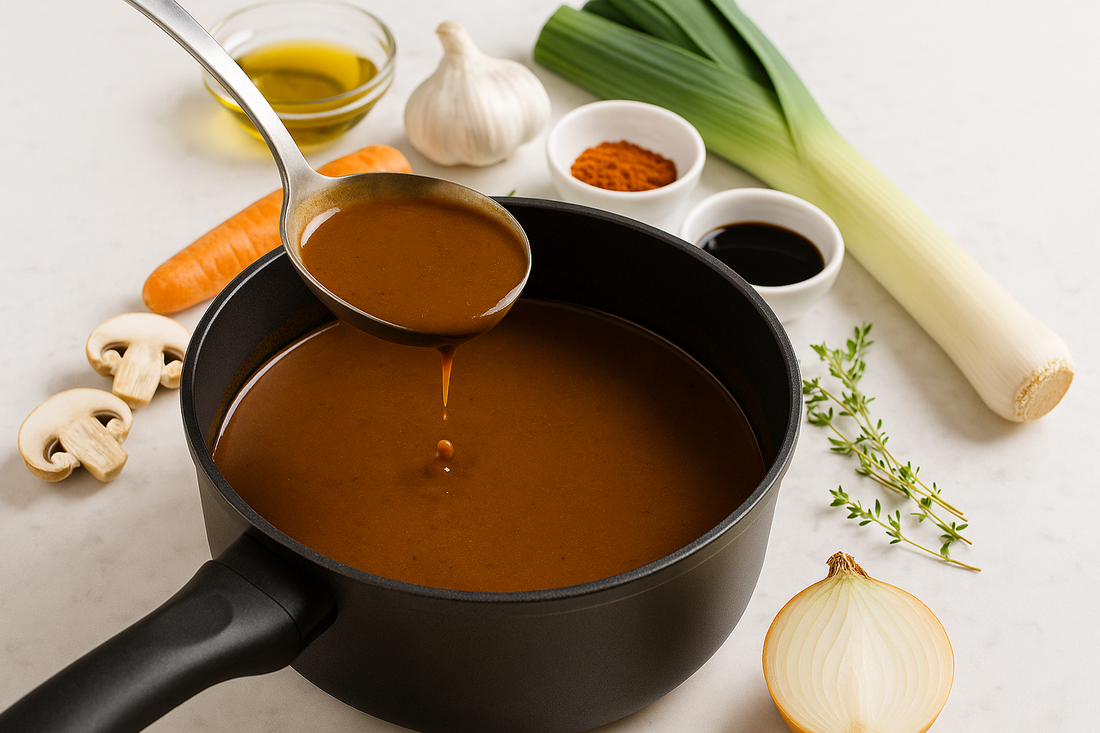 Vegane Bratensauce - kräftiger Geschmack ohne Fleisch