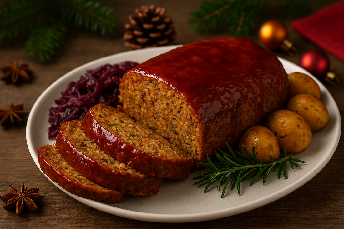 Veganes Weihnachtsessen: Festlicher Nussbraten