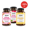 KI-generierte Abbildung (beispielhaft): Glow-Set: Vegan Collagen + Hair Vitamins + Vitamin C – Set, 15% sparen