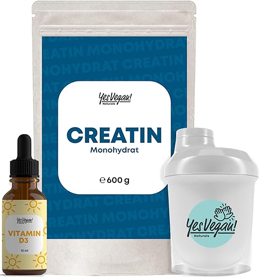 Creatine Monohydrate (600 g Creatine Vegan) (1x Creatine Bundle)