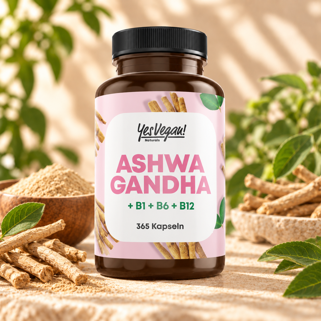 Yes Vegan Ashwagandha 365 Kapseln – Premium Titelbild