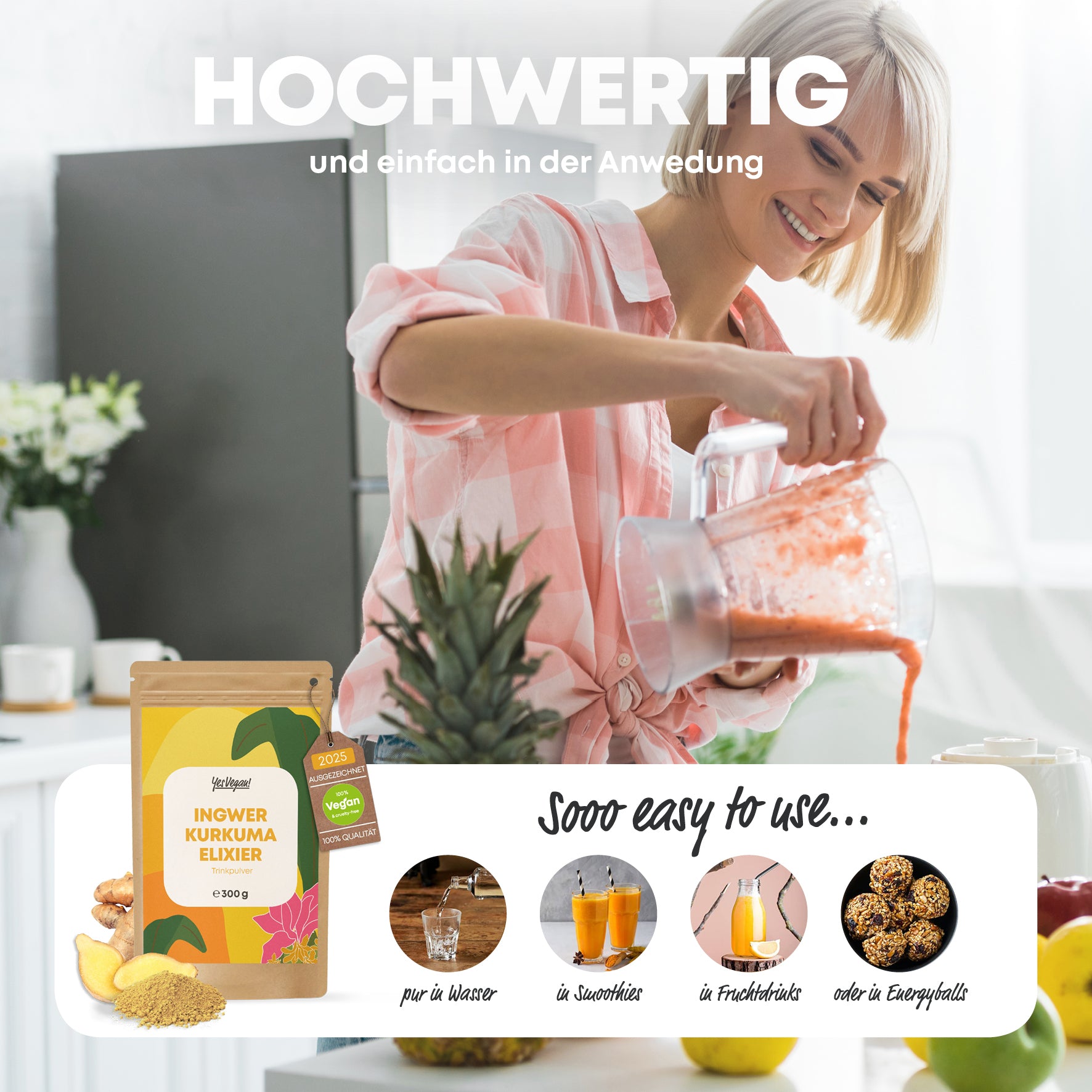 INGWER KURKUMA TRINKPULVER inkl. kostenloser Shaker