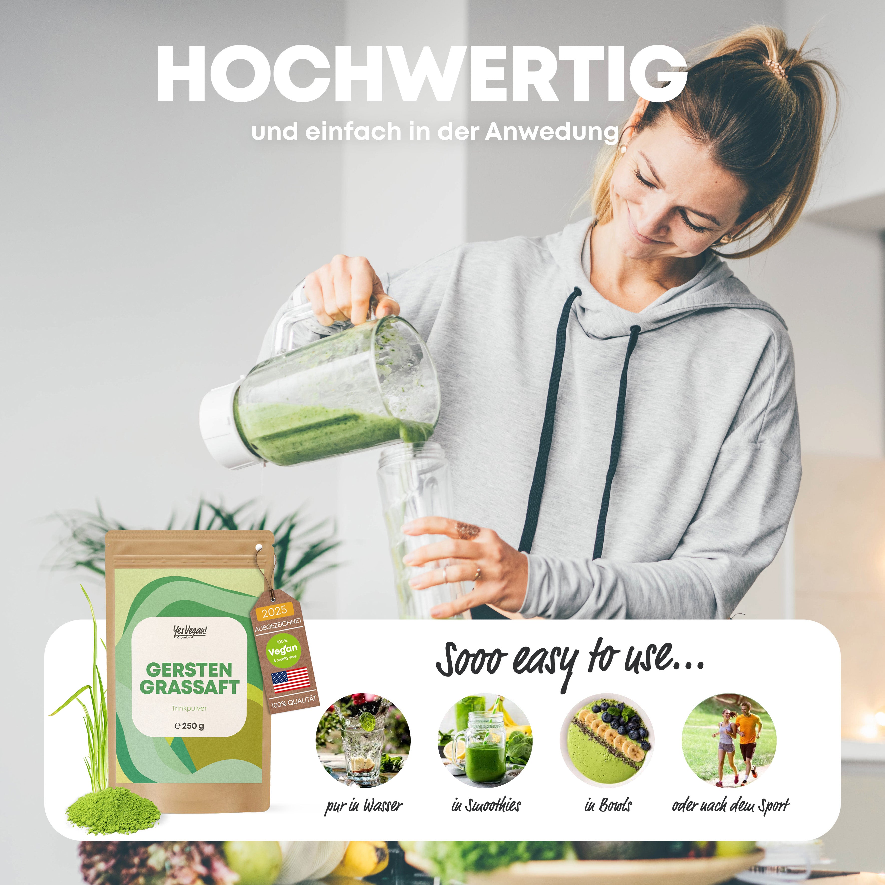 GERSTENGRASSAFT PULVER inkl. kostenloser Shaker