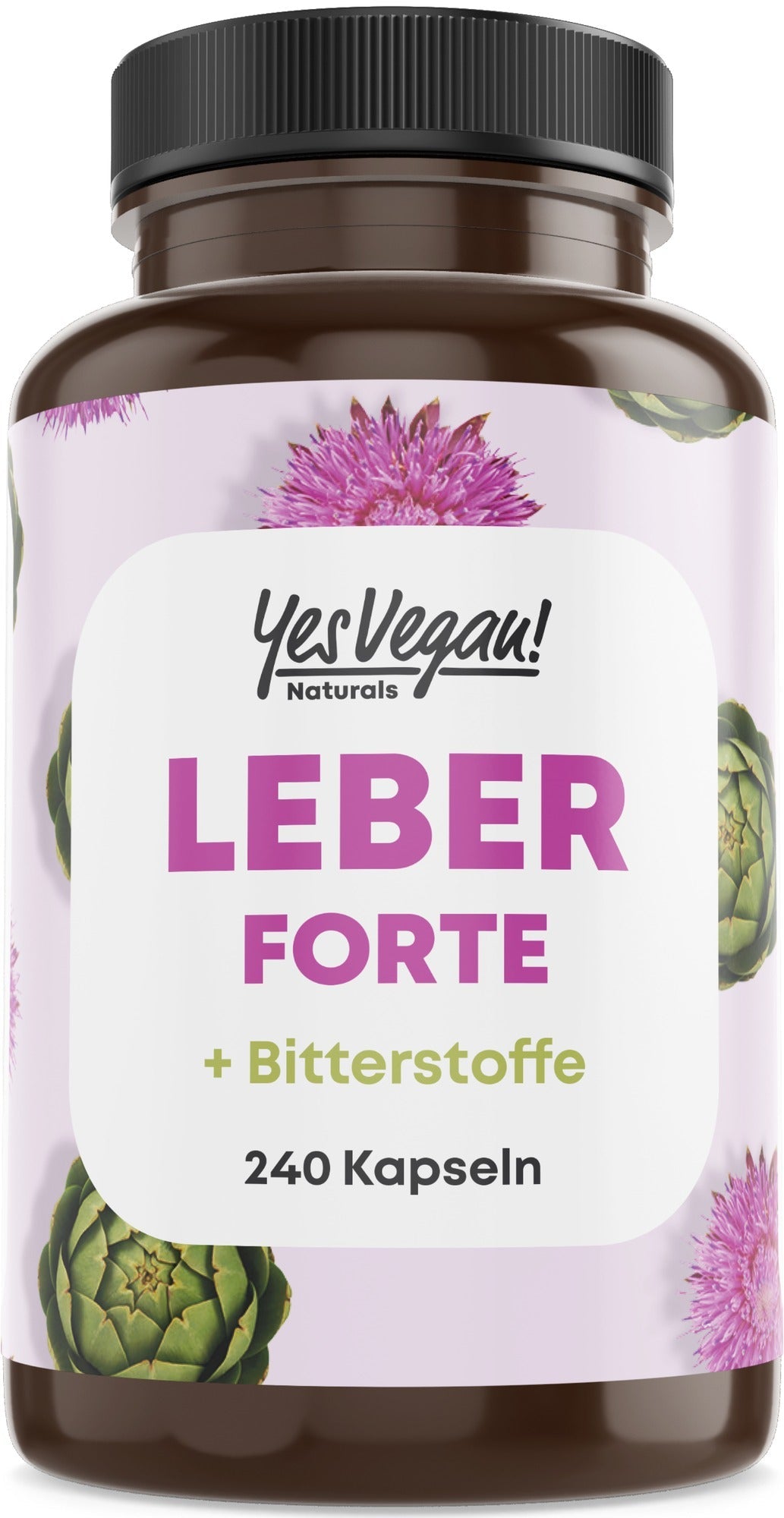 Yes Vegan Leber Forte + Bitterstoffe – Mariendistel, Artischocke, Cholin, 240 Kapseln